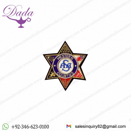 Hand Embroidered Masonic Badges, Bullion Wire Masonic Badges