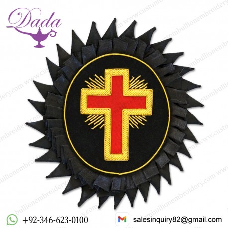 Knights Templar Cross Embroidered Masonic Patch
