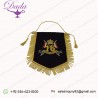 16th, 5th QUEEN'S LANCERS PENNANT WITH BULLION WIRE EMBROIDERED BADGE