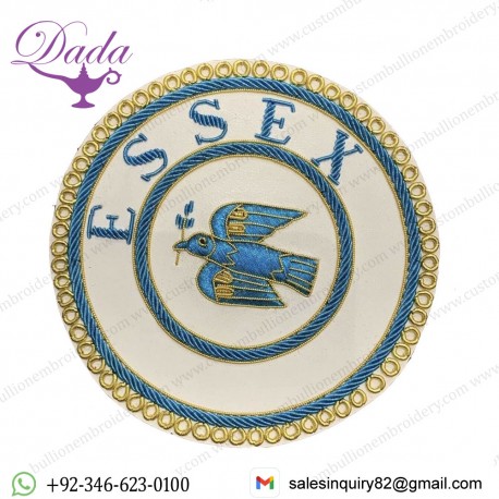 Masonic Apron Badge Essex Handmade Bullion And Wire Badge Essex Lodge