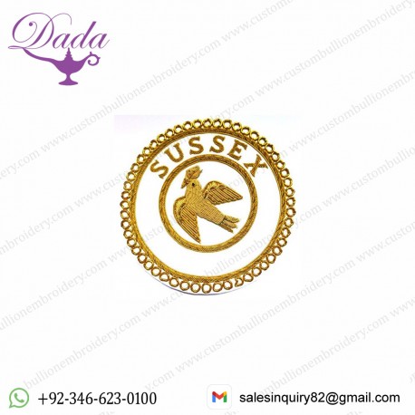 Masonic Badges Hand Embroidered Gold