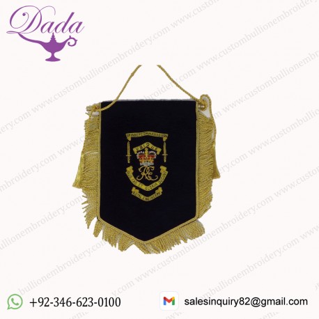 59 INDEPENDANT COMMANDO SQUADRON ROYAL ENGINEERS PENNANT WITH BULLION WIRE EMBROIDERED BADGE