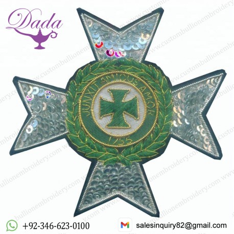Oem Custom Bullion Handmade Embroidery Ethnic Christian Lazarus Pilgrimage Tree, Badges & Brooch Hand Embroidered