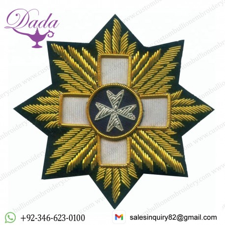 Oem Custom Bullion Handmade Embroidery Ethnic Christian Lazarus Pilgrimage Tree, Badges & Motif Hand Embroidered