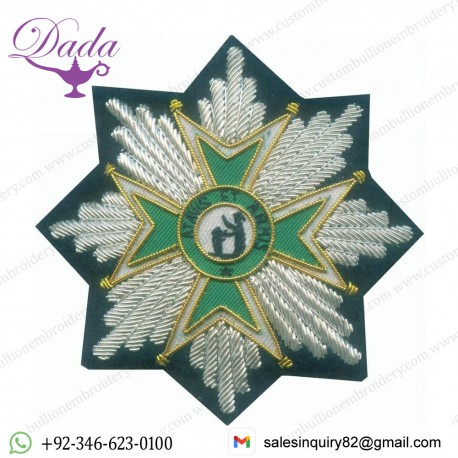 Oem Custom Bullion Handmade Embroidery Ethnic Christian Lazarus Pilgrimage Tree, Badges & Patches Hand Embroidered Custom Made