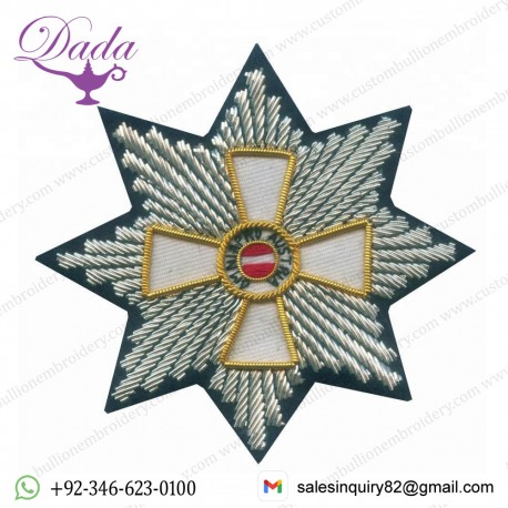 Oem Custom Bullion Handmade Embroidery Ethnic Christian Lazarus Pilgrimage Tree, Badges & Patches Hand Embroidered Customized