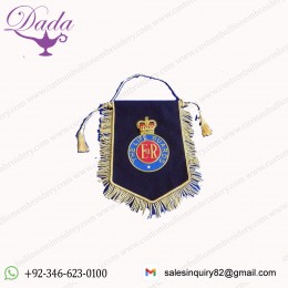 LIFE GUARDS PENNANT WITH BULLION WIRE EMBROIDERED BADGE