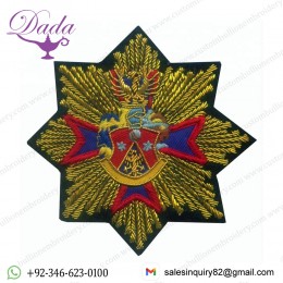 Oem Custom Bullion Handmade Embroidery Ethnic Christian Lazarus Pilgrimage Tree, Badges & Patches Hand Embroidery Gold
