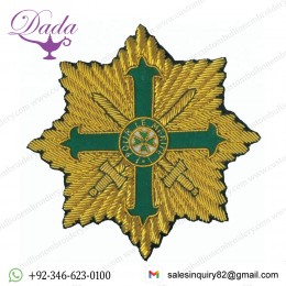 Oem Custom Bullion Handmade Embroidery Ethnic Christian Lazarus Star, Badges & Brooch Hand Embroidered