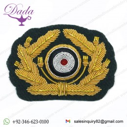 ARMY GENERAL VISOR CAP WREATH AND COCKAD BULLION EMBROIDERY BADGE