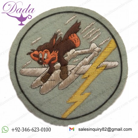 429TH FIGHTER SQUADRON Hand embroidered with gold and silver wired bullion