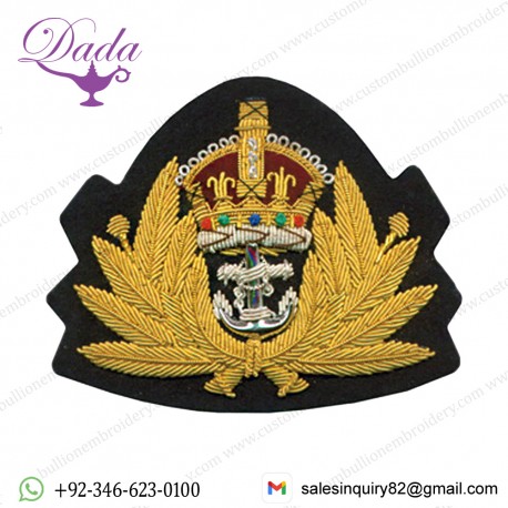 ROYAL NAVY KINGS CROWN WWII 2 EMBROIDERY BADGE